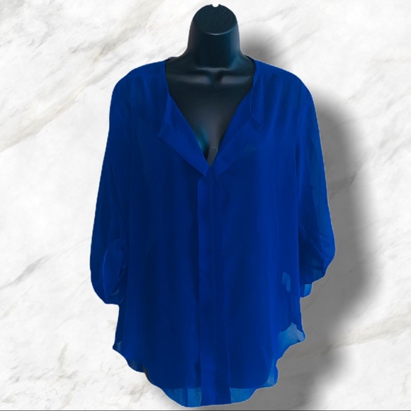Windsor Tops - Blue sheer Windsor blouse